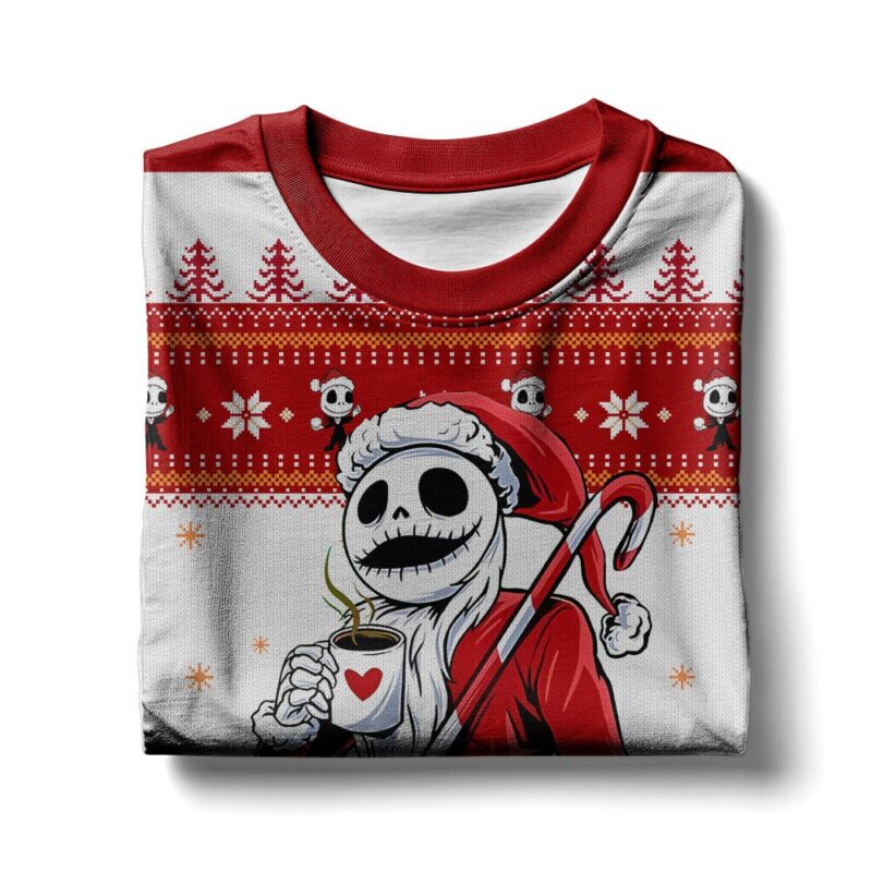 Hooktab Santa Jack Skellington Ugly Christmas Sweater Hooktab Santa Jack Skellington Ugly Christmas Sweater
