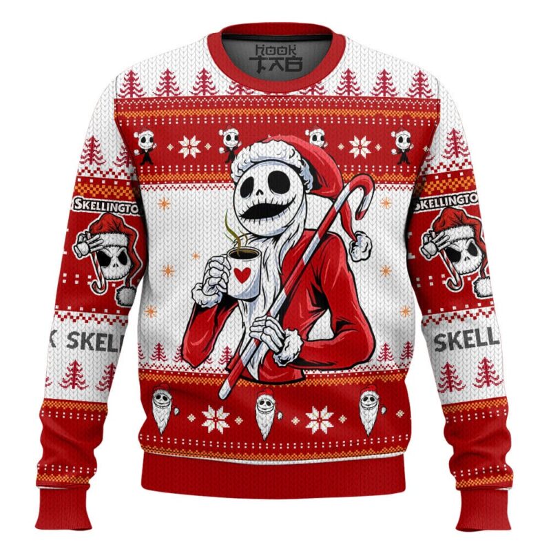 Hooktab Santa Jack Skellington Ugly Christmas Sweater