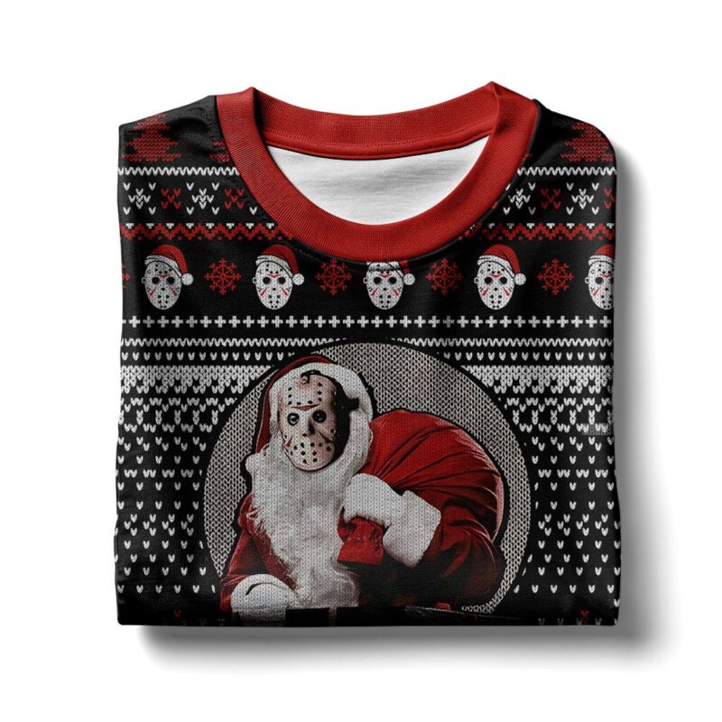 Hooktab Santa Jason Voorhees Have A Killer Day Ugly Christmas Sweater Hooktab Santa Jason Voorhees Have A Killer Day Ugly Christmas Sweater