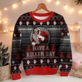 Hooktab Santa Jason Voorhees Have A Killer Day Ugly Christmas Sweater