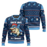 Hooktab Santa Jaws Is Coming For You Ugly Christmas Sweater