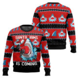 Hooktab Santa Jaws Is Coming Ugly Christmas Sweater