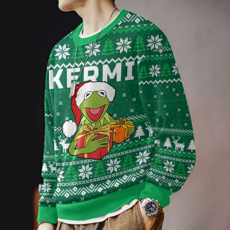 Hooktab Santa Kermit The Muppet Show Ugly Christmas Sweater Hooktab Santa Kermit The Muppet Show Ugly Christmas Sweater