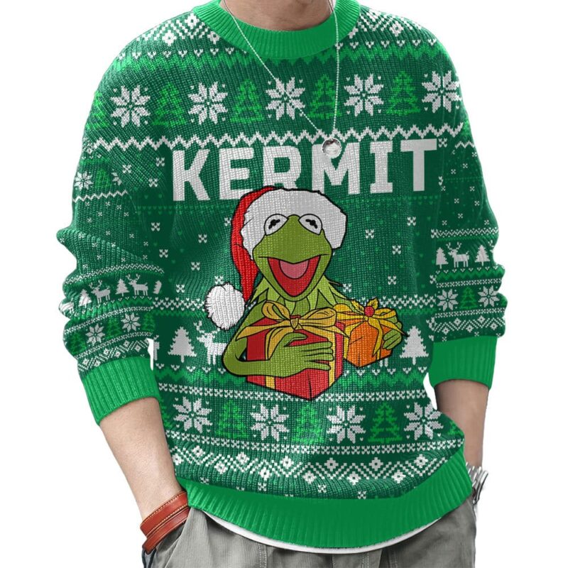 Hooktab Santa Kermit The Muppet Show Ugly Christmas Sweater Hooktab Santa Kermit The Muppet Show Ugly Christmas Sweater