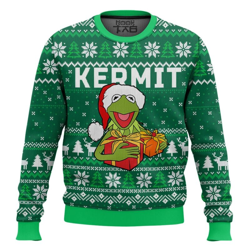 Hooktab Santa Kermit The Muppet Show Ugly Christmas Sweater
