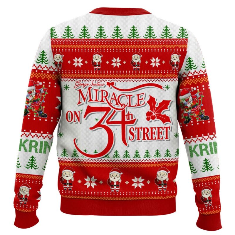 Hooktab Santa Kris Kringle Miracle On 34th Street Ugly Christmas Sweater Hooktab Santa Kris Kringle Miracle On 34th Street Ugly Christmas Sweater