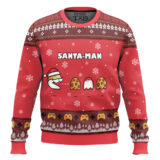 Hooktab Santa-man Pac-man Santa Ugly Christmas Sweater