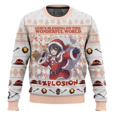 Hooktab Santa Megumin Explosion Konosuba Ugly Christmas Sweater