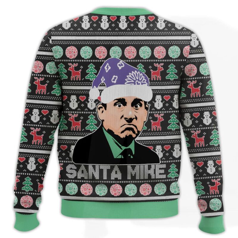 Hooktab Santa Mike Scott The Office Ugly Christmas Sweater Hooktab Santa Mike Scott The Office Ugly Christmas Sweater
