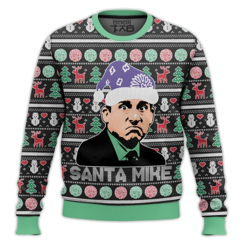 Hooktab Santa Mike Scott The Office Ugly Christmas Sweater