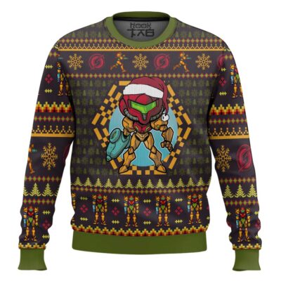 Hooktab Santa Samus Aran Metroid Ugly Christmas Sweater