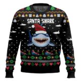 Hooktab Santa Shark Ho Ho Ho Ugly Christmas Sweater