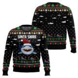 Hooktab Santa Shark Ho Ho Ho Ugly Christmas Sweater