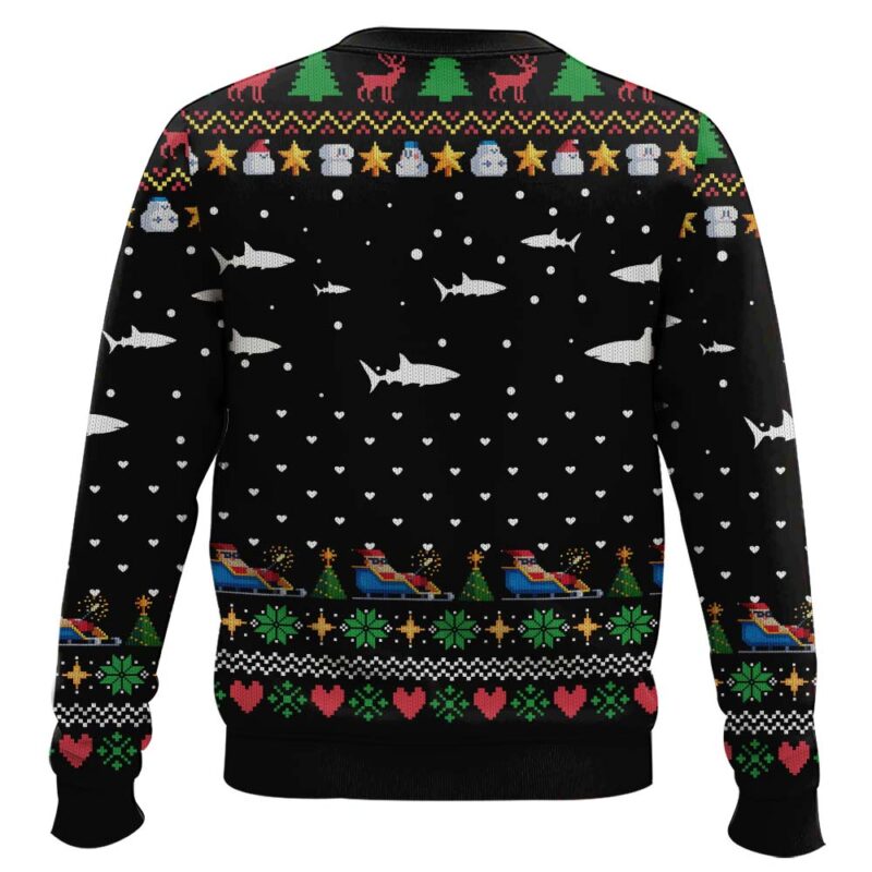Hooktab Santa Shark Ho Ho Ho Ugly Christmas Sweater Hooktab Santa Shark Ho Ho Ho Ugly Christmas Sweater
