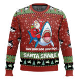 Hooktab Santa Shark Hoo Hoo Hoo Ugly Christmas Sweater