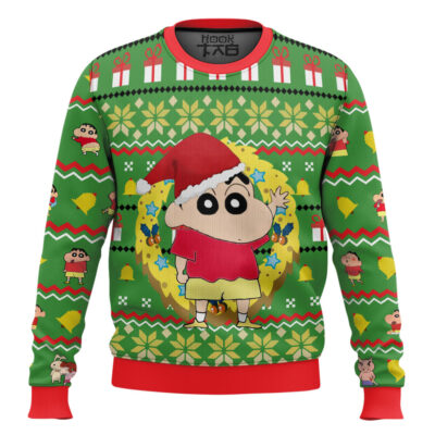 Hooktab Santa Shinnosuke Crayon Shin-chan Ugly Christmas Sweater