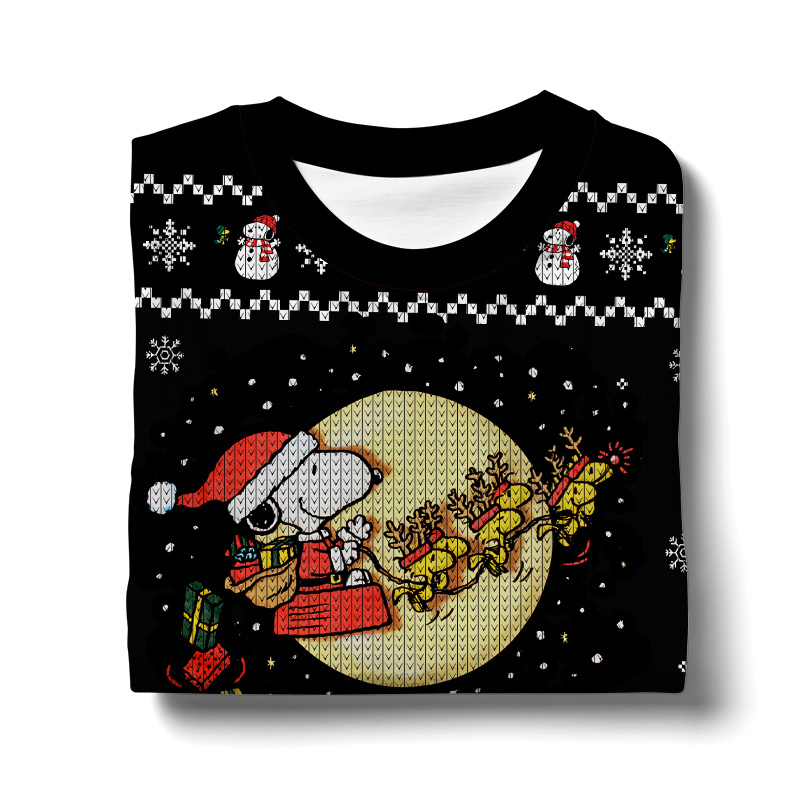 Hooktab Santa Snoopy The Charlie Brown and Snoopy Show Ugly Christmas Sweater Hooktab Santa Snoopy The Charlie Brown and Snoopy Show Ugly Christmas Sweater