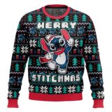 Hooktab Santa Stitch Merry Stitchmas Lilo And Stitch Ugly Christmas Sweater