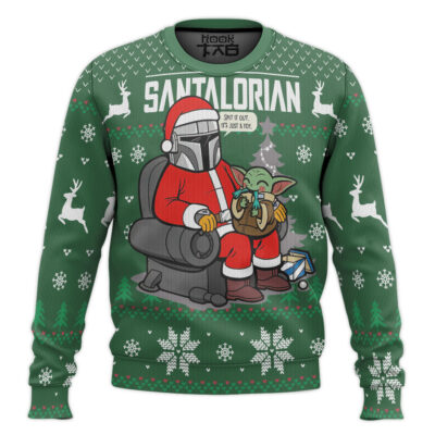 Hooktab Santalorian Mandalorian Star Wars Ugly Christmas Sweater