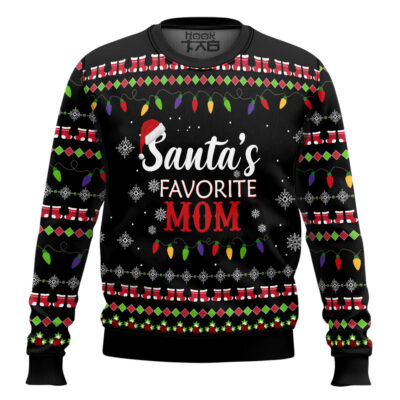 Hooktab Santa’s Favorite Mom Ugly Christmas Sweater