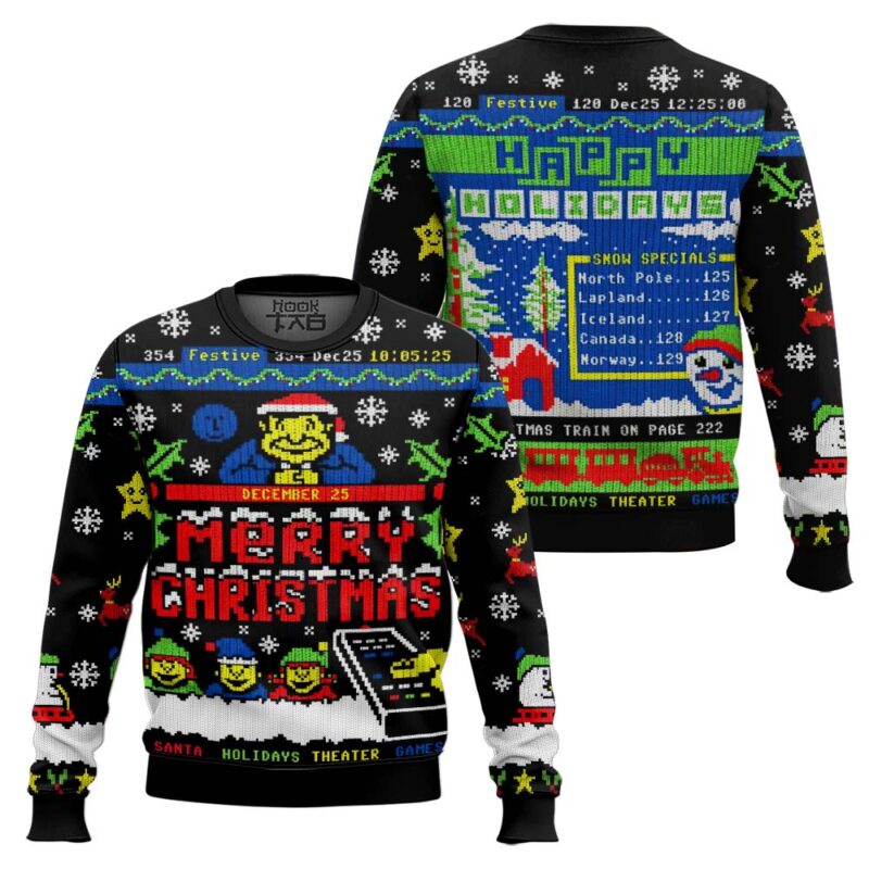 Hooktab Santa's Schedule Ugly Christmas Sweater Hooktab Santa's Schedule Ugly Christmas Sweater