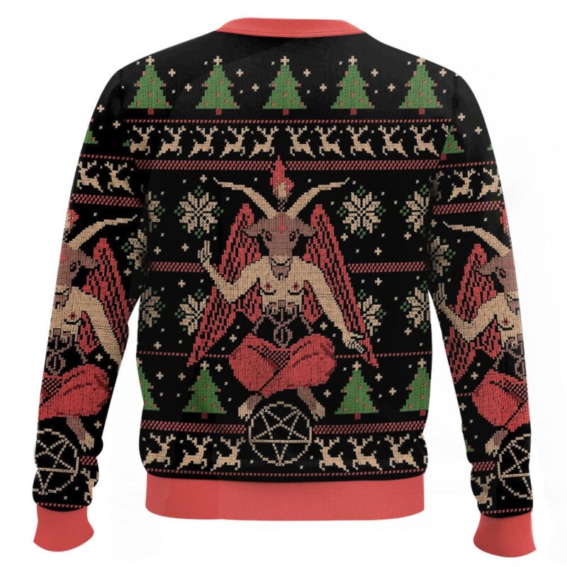 Hooktab Satan Claus Hail Santa Ugly Christmas Sweater Hooktab Satan Claus Hail Santa Ugly Christmas Sweater