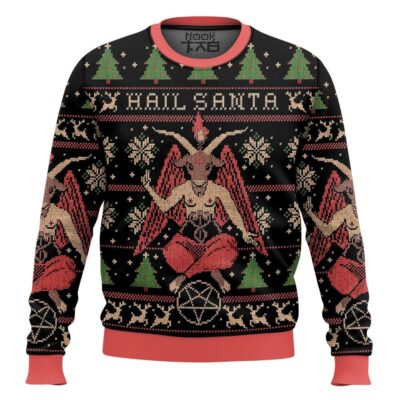 Hooktab Satan Claus Hail Santa Ugly Christmas Sweater