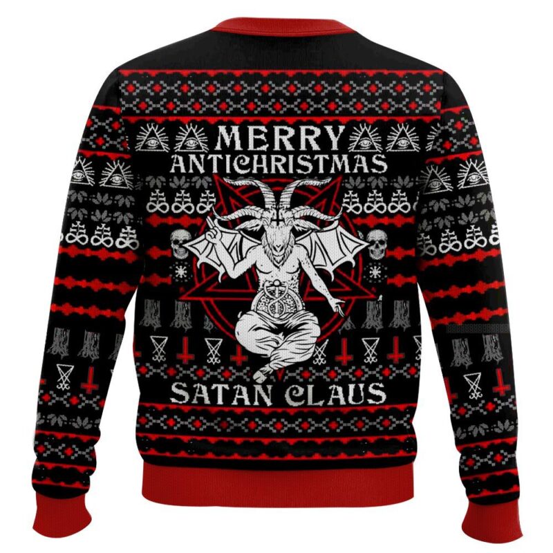 Hooktab Satanic Merry Antichristmas Ugly Christmas Sweater Hooktab Satanic Merry Antichristmas Ugly Christmas Sweater