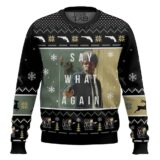 Hooktab Say What Again Pulp Fiction Ugly Christmas Sweater