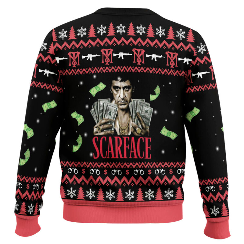 Hooktab Scarface 1983 Ugly Christmas Sweater Hooktab Scarface 1983 Ugly Christmas Sweater