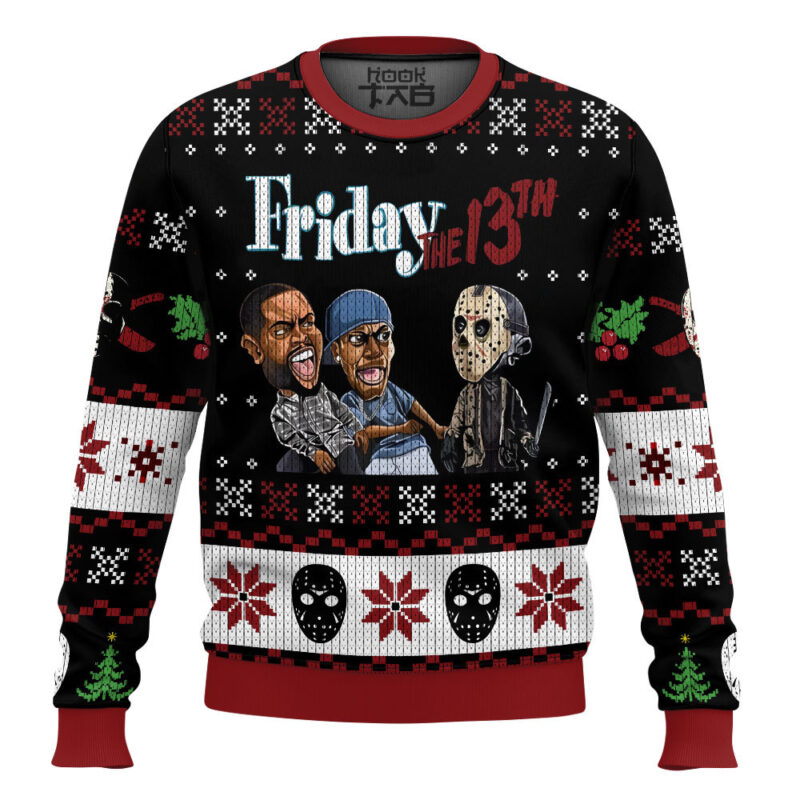 Hooktab Scary Jason Voorhees Friday The 13th Ugly Christmas Sweater