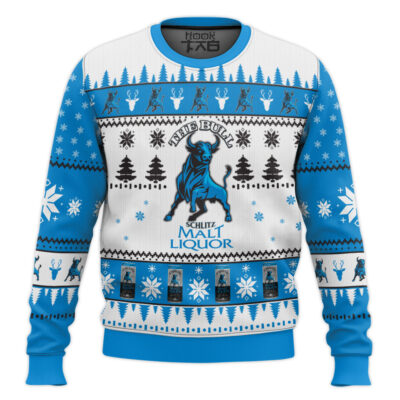 Hooktab Schiltz Malt Liquor Ugly Christmas Sweater