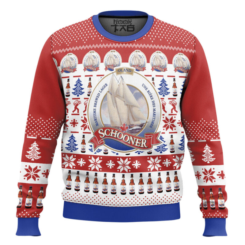 Hooktab Schooner Beer Ugly Christmas Sweater Hooktab Schooner Beer Ugly Christmas Sweater