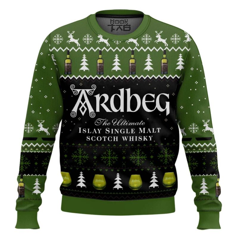 Hooktab Scotch Ardbeg Ugly Christmas Sweater
