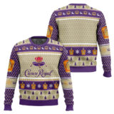 Hooktab Seagram's Crown Royal Whisky Ugly Christmas Sweater