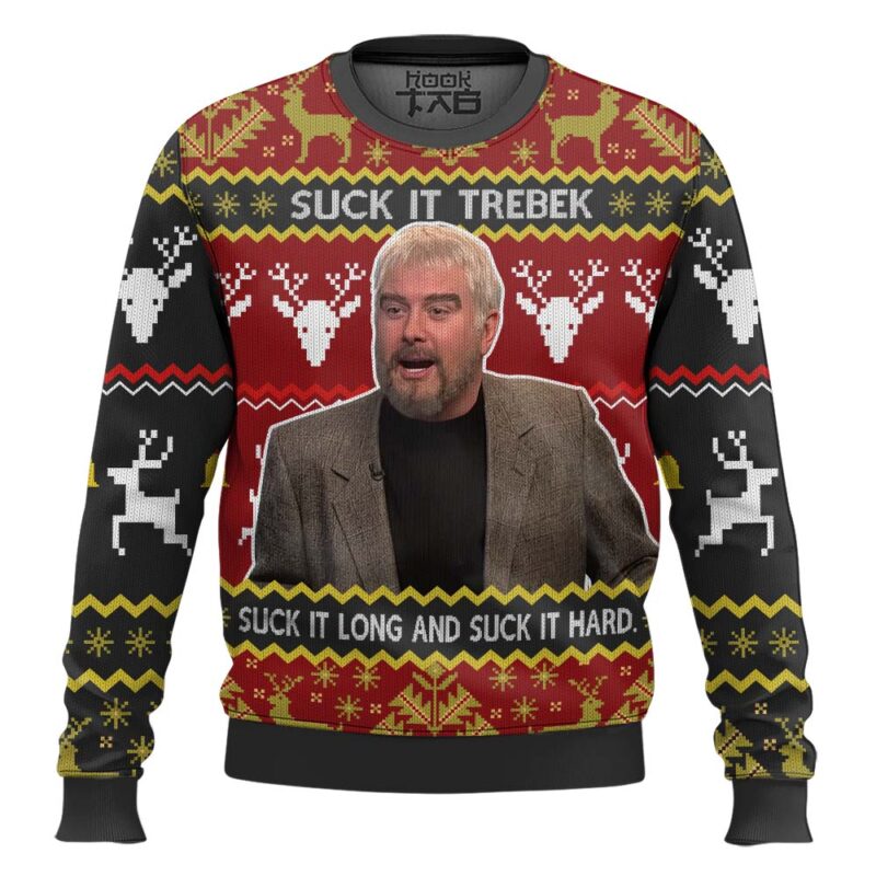 Hooktab Sean Connery Suck It Trebek Saturday Night Live Ugly Christmas Sweater