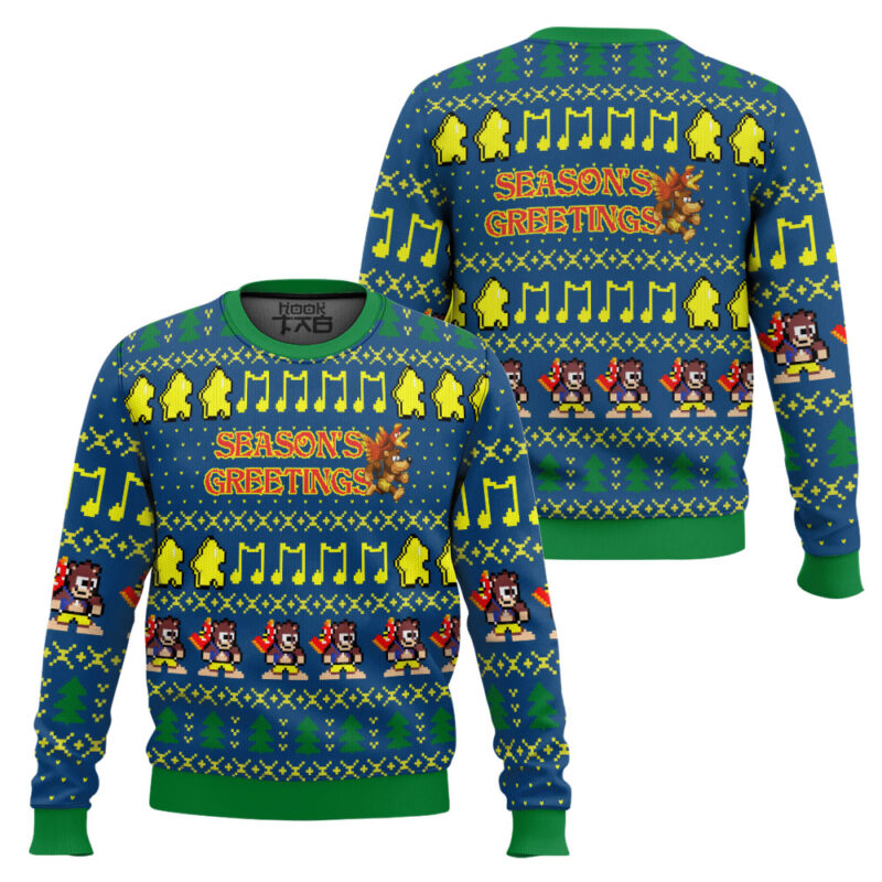 Hooktab Season's Greetings Banjo-Kazooie Ugly Christmas Sweater Hooktab Season's Greetings Banjo-Kazooie Ugly Christmas Sweater