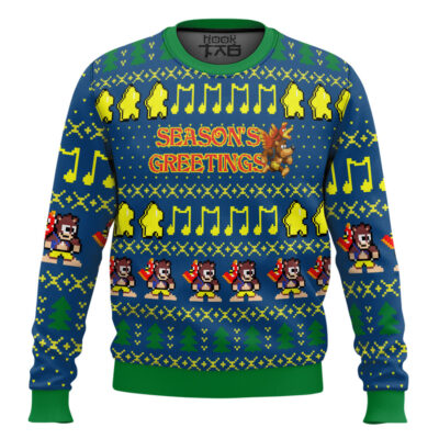 Hooktab Season's Greetings Banjo-Kazooie Ugly Christmas Sweater