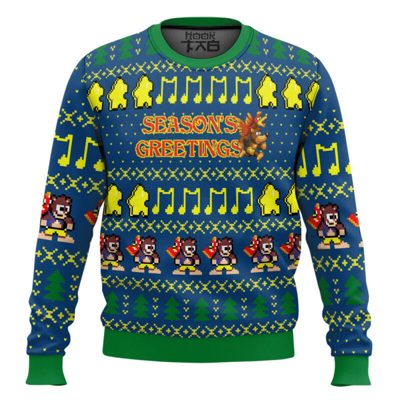 Hooktab Season's Greetings Banjo-Kazooie Ugly Christmas Sweater