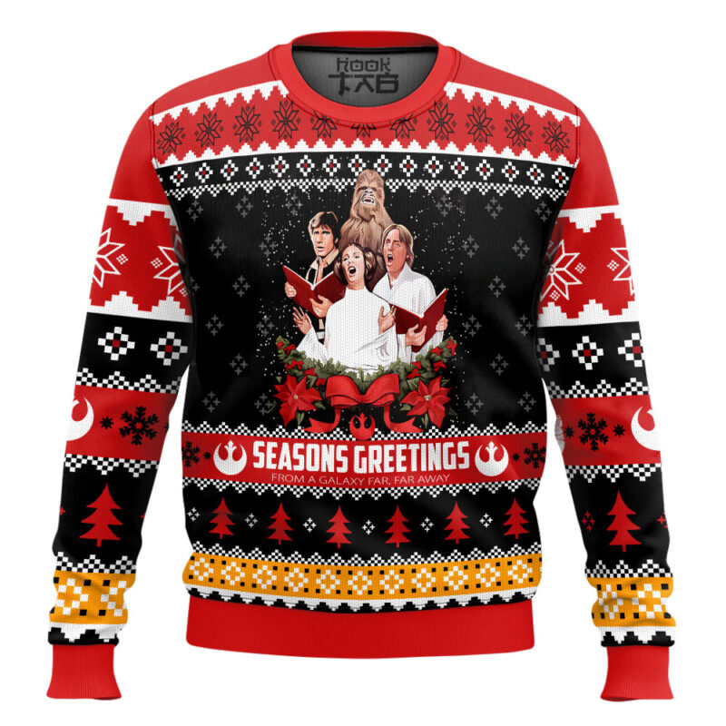 Hooktab Seasons Greetings Star Wars Ugly Christmas Sweater