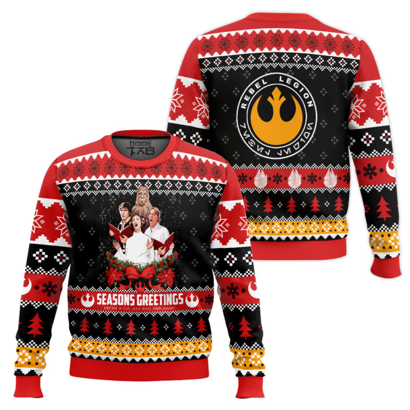 Hooktab Seasons Greetings Star Wars Ugly Christmas Sweater Hooktab Seasons Greetings Star Wars Ugly Christmas Sweater