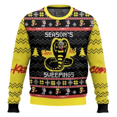 Hooktab Season's Sweepings Cobra Kai Ugly Christmas Sweater