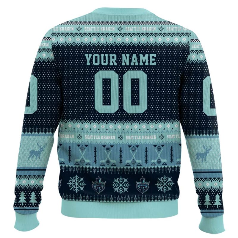 Hooktab Seattle Kraken - Custom Name And Number Ugly Sweater Hooktab Seattle Kraken - Custom Name And Number Ugly Sweater
