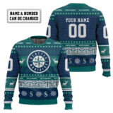 Hooktab Seattle Mariners - Custom Name And Number Ugly Sweater