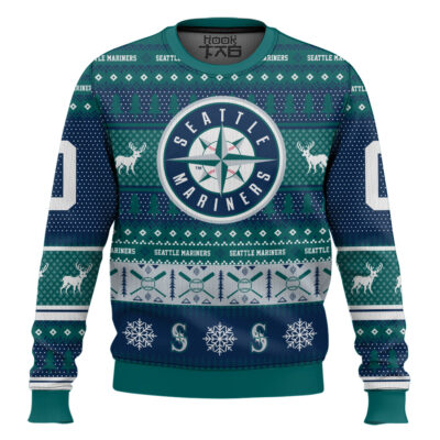 Hooktab Seattle Mariners - Custom Name And Number Ugly Sweater