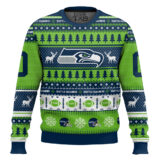 Hooktab Seattle Seahawks - Custom Name And Number Ugly Sweater