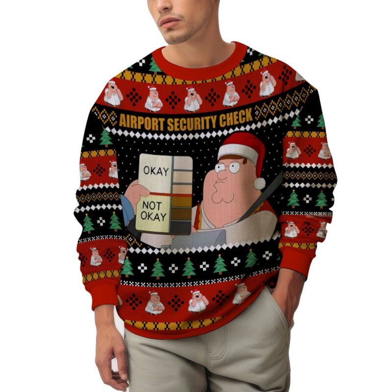 Hooktab Security Check Family Guy Ugly Christmas Sweater Hooktab Security Check Family Guy Ugly Christmas Sweater