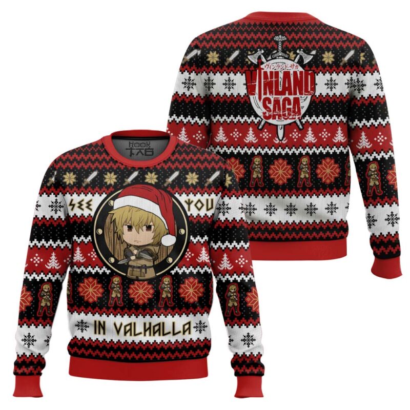 Hooktab See You In Valhalla Vinland Saga Ugly Christmas Sweater Hooktab See You In Valhalla Vinland Saga Ugly Christmas Sweater