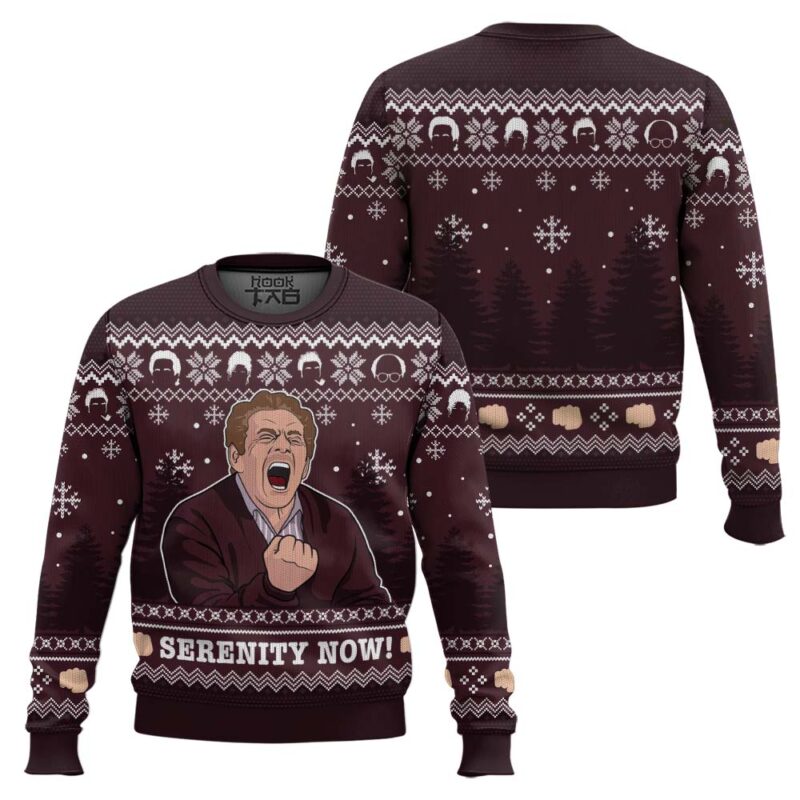 Hooktab Serenity Now Seinfeld Ugly Christmas Sweater Hooktab Serenity Now Seinfeld Ugly Christmas Sweater