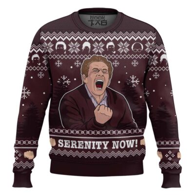 Hooktab Serenity Now Seinfeld Ugly Christmas Sweater
